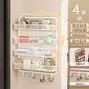 Prateleira de armazenamento com gancho para porta para uso doméstico, cesta suspensa multicamadas para porta, não requer perfuração, prateleira de armazenamento de bolsas multifuncional para montagem na parede