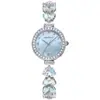Reloj de Sirena Kangluowei para Mujer: Elegante, Único, Minimalista Esfera Pequeña de Nácar, Reloj de Pulsera de Cuarzo con Pedrería para Mujer