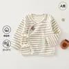 Roupas de Bebê Estilo Primavera e Outono, Roupas Estilo Monge Estilo Ins, Pijama Antibacteriano de Manga Longa, Body Classe A para Bebê
