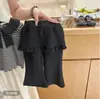 Nuevo conjunto de otoño para niñas: elegante camiseta de manga larga con cuello de muñeca y pantalones acampanados con dobladillo de volantes