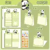Notas Adhesivas de Color Real para Estudiantes Caricatura Chica Panda Notas de Mensaje para Oficina Pegatinas de Recordatorio para el Hogar