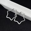 Pendientes de acero inoxidable de cinco estrellas Pendientes de aro grandes de cinco puntas estilo europeo y americano Pendientes de aro clásicos versátiles Joyería al por mayor