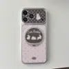 Funda Linda de Lunares y Conejo para Teléfono Móvil Apple 17Promax Iphone16Pro con Soporte de Dibujos Animados 15