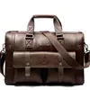 Maleta Masculina de Alto Padrão para Comércio Exterior Transfronteiriço Bolsa de Couro Nova Retro para Computador Bolsa Transversal Portátil Casual para Negócios