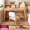 Estantería de Escritorio Mesa Integrada Habitación de Niñas Mesa de Computadora para el Hogar con Cajones Patas de Madera Maciza Pared Mesa de Estudio para Estudiantes
