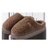 Pantuflas de Algodón con Suela Gruesa para Mujer 2026 Nuevo Otoño/Invierno para Interiores Hogar Felpa Cálida Antideslizantes Silenciosas Pantuflas de Algodón para Hombre