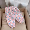 Calça de Praia Infantil Vintage Floral Calça de Sol de Verão Calça Versátil Anti-mosquito Meninas Verão Estampada Cintura Média-Alta