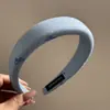 Faixa de cabelo de sarja elegante com laço azul, faixa de cabelo alta, craniana, cartão de cabelo, moda doce, tudo combinando, faixa de cabelo, novo estilo