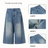 Jeans Picante Estilo High Street Americano, Calça Versátil Solta de Perna Larga Comprimento Total, Moda Simples Europeia e Americana para o Dia a Dia com Senso de Design e Elegância