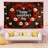 Tapiz de pared popular con forma de corazón rosa hecho a medida transfronterizo para la serie del Día de San Valentín, para decoración de dormitorio, mesita de noche y sala de estar