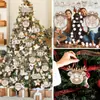 24 Piezas de Árboles de Navidad de Madera Retro para Colgar en la Pared Hogar Fiesta Cuadros Flores Copo de Nieve Reno Nieve Adornos Colgantes