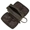 Neceser de Cuero Genuino para Hombres y Mujeres, Cuero Crazy Horse Vintage Bolsa de Cosméticos, Bolsa de Almacenamiento con Forro Impermeable, Neceser