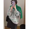 Suéter Jacquard Vintage, Malha Casual para Mulheres, Novo Inverno 2026 Coreano Dongdaemun Top de Nicho para Outono e Inverno