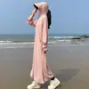 2024 Novo Super Long Ice Silk Sun Protection Roupa Menina Verão UV Blusa Proteção Solar Corpo Inteiro Casaco