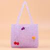 Nova primavera e verão fruta acrílico bolsa feita à mão frisado tecido leve moda all-matching bolsa feminina