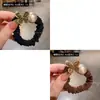 Anel de Intestino Pequeno com Laço de Diamante de Alta Qualidade, Elástico de Cabelo Bola da Moda e Versátil, Corda de Cabelo para Meninas, Faixa de Cabeça Elegante