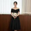 Vestido Blanco de Compromiso de Alta Gama Estilo Francés de Nicho para Damas de Boda, Elegante Vestido de Noche Estilo Pequeña Hepburn para Anfitriones
