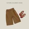Pantalones Vintage de Primavera/Otoño para Bebés y Niños Pequeños, Pantalones de Pana de Pierna Ancha con Doble Botón para Niños y Niñas, Pantalones Casuales con Cintura Elástica para Niños Pequeños