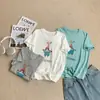 Chapéu de Algodão Cartoon Floco de Neve Fresco de Verão, Camiseta de Manga Curta Estampada para Menina, Blusa Respirável Versátil que Reduz a Idade