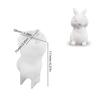 Molde de conejo de yeso de cemento de pegamento de gota de cristal diy vela de yeso de aromaterapia sentado mirando hacia arriba conejo sentado pascua