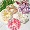 Accesorios para el Cabello Transfronterizos Europeos y Americanos Scrunchie de Satén de Color Sólido Scrunchie Grande Retro Francés Cinta Elástica Grande Simple para el Cabello