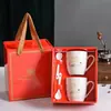 Copos de Cerâmica Criativos como Pequenos Presentes para Eventos de Abertura, Xícaras de Café de Desenho Animado, Copos Práticos, Canecas, Porcelana Branca Estampada