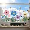 Pegatinas Electrostáticas Brup Macarrón Dibujos Animados Racimo de Flores Abeja Ventana Vidrio Ventana de Exhibición Pegatinas Decorativas Hs-Jd5065C