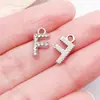 26 Letras Capitales Incrustadas con Diamantes en Inglés, Accesorios de Joyería de Aleación de Zinc K Blanco, Colgantes para Bricolaje, Pendientes, Pulseras, Colgantes