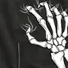 Camisola gótica exclusiva transfronteriza con estampado de calavera en la mano, cuello halter, cuello en V, espalda con cordones, sin mangas, corte ajustado para mujer