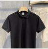 Malha macia estilo coreano lapela moderna all-match cor sólida claro maduro slim fit verão homens de manga curta camisa polo top