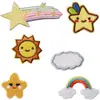 Patches Bordados Bordado Computadorizado Estilo Cartoon Frutas Flores Estrelas Arco-Íris Patches para Decoração de Roupas Patches Apliques