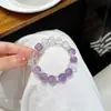 Debe Aprobar Cada Examen, Amatista Lavanda Natural Brillante, Cristal Blanco Asse Morado, Pulsera de Cristal Simple y Versátil para Transferir Suerte