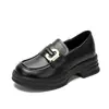 Mocasines de suela gruesa para mujer, nuevo estilo otoño 2026, perfectos con vestidos, sin cordones, zapatos pequeños de piel, estilo retro británico, disponibles en tallas grandes