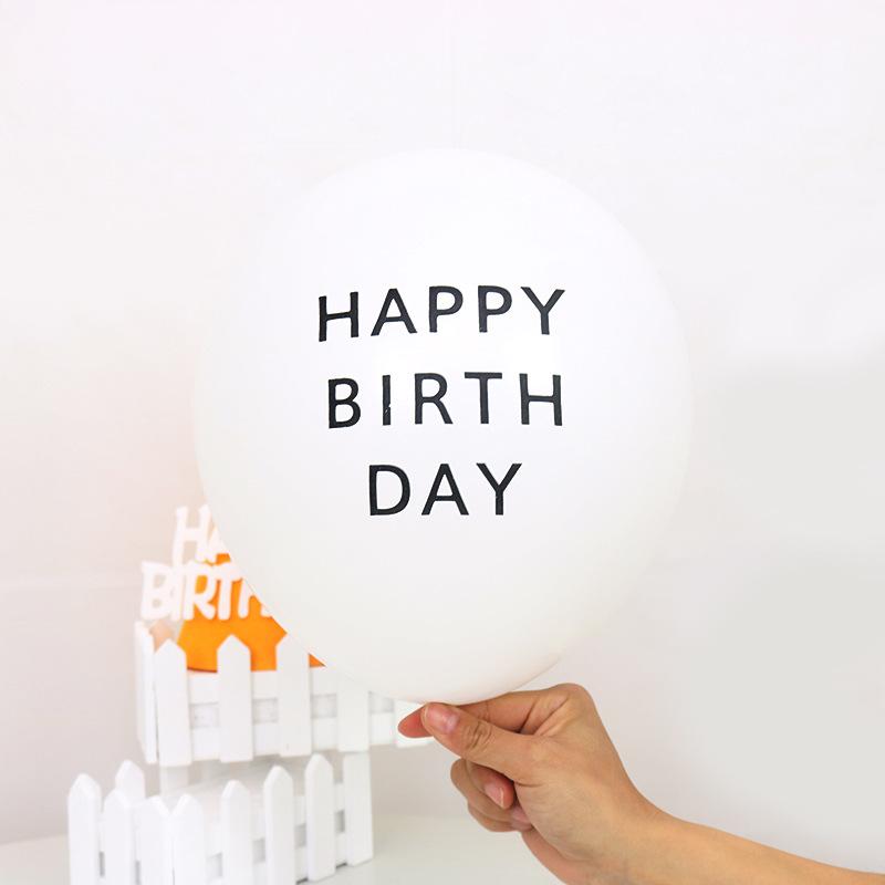 12寸白色HAPPY BIRTHDAY 乳胶