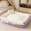 Cama Nova para Cães para Todas as Estações, Tapete para Cães com Renda, Cama Quadrada com Espaço Amplo, Cama Almofadada para Cães, Cama para Animais de Estimação para Cães Teddy