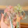 Accesorios para el Cabello de la Dinastía Han para Niñas, Pasadores de Flor de Cristal Estilo Antiguo con Cinta para Niñas, Nuevos Pasadores de Princesa con Borla de Perla Chinoiserie