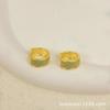 Aretes de Aro Calientes Transfronterizos Europeos y Americanos Moda Lujo Ligero Geométricos Redondos Cobre Chapado Oro Real Micro Zircón Hebilla para la Oreja para Mujeres