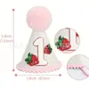 Corona de Fresas Sombrero de Primer Cumpleaños para Niños Sombrero de Fiesta Infantil Tocado Atrezzo para Fotos Fiesta del Primer Cumpleaños del Bebé Sombrero Puntiagudo