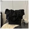 Comércio Exterior 2025 Estilo Coreano Nova Chegada Saia Plissada Bolsa Tote de Grande Capacidade Estilo Preguiçoso Casual Simples Bolsa de Lona