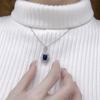Nuevo anillo de tres piezas con pendientes y collar de zafiro, joya sencilla y a la moda, con personalidad, que combina con todo, el Pequeño Libro Rojo.