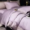Juego de ropa de cama de cuatro piezas de algodón de fibra larga bordado de lujo ligero de alta gama 2026 juego simple de sábana y funda de edredón de algodón puro 4