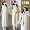 Nova Coleção Outono/Inverno 2026: Vestido de Maternidade Gola Alta + Vestido com Colete de Maternidade Floral 3D Elegante Estilo Coreano