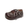 Sapatos de Couro Vermelho para Meninas Estilo Novo Primavera 2026, Sapatos de Princesa Macios com Solado Macio para Bebês, Sapatos de Princesa Retrô para Crianças Pequenas e Médias, Modernos
