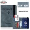 Pulseira Sensível à Pressão de Pele Transfronteiriça com Alça Variável, Porta-Cartão de Passagem em Couro PU com RFID, Carteira de Viagem, Bolsa para Documentos