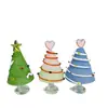 Árbol de Navidad de Vidrio Zibo de 8.5 cm Envuelto en Alambre, Adorno de Vidrio Envuelto en Alambre Puramente Hecho a Mano, Decoración Navideña Creativa Personalizada para Escritorio