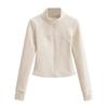Ropa de Buena Calidad Auto-adherente Recomendar Viento de Terciopelo Cuello Vertical Chaqueta de Yoga Cálida Ajustada Deportiva Manga Larga Ropa de Fitness para Otoño e Invierno