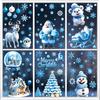 Pegatinas Navideñas para Ventanas al por Mayor Transfronterizas Nuevas Estéreo 3D Oso de Hielo y Nieve Decoraciones para Ventanas Navideñas Lindo Oso de Nieve Papel Tapiz de Vidrio