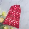 Bolsillo de arpillera con cordón de Navidad Bolsita para el día de Nochebuena para manzanas Caja de regalo para dulces y bocadillos navideños Bolsa de regalo Al por mayor
