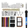 Conjunto de 71 peças para pirografia em madeira 60W ajuste de temperatura ferramenta de pirografia gravação hot stamping impressão 3D aparar rebarbas