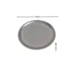 Plato Redondo Retro de Acero Inoxidable en Gris Nieve, Extra Grueso con Borde, Plato de Cena Redondo para Restaurante, Filete, Estilo Vintage de Lujo Ligero